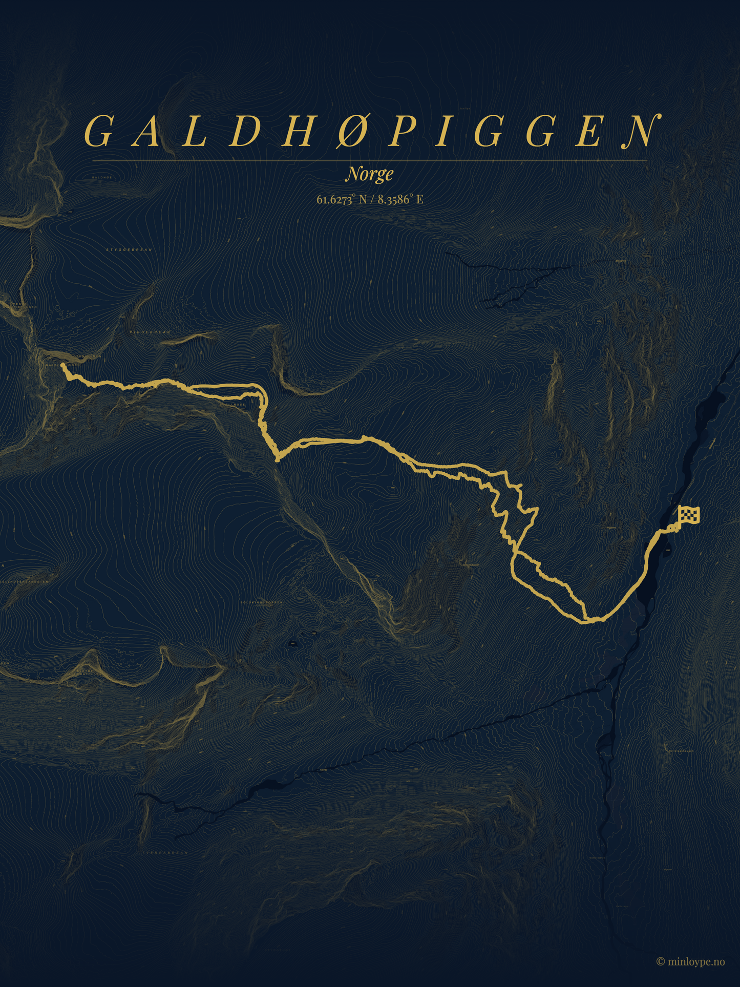 Galdhøpiggen 30x40 Midnight print